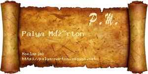 Palya Márton névjegykártya