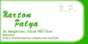 marton palya business card